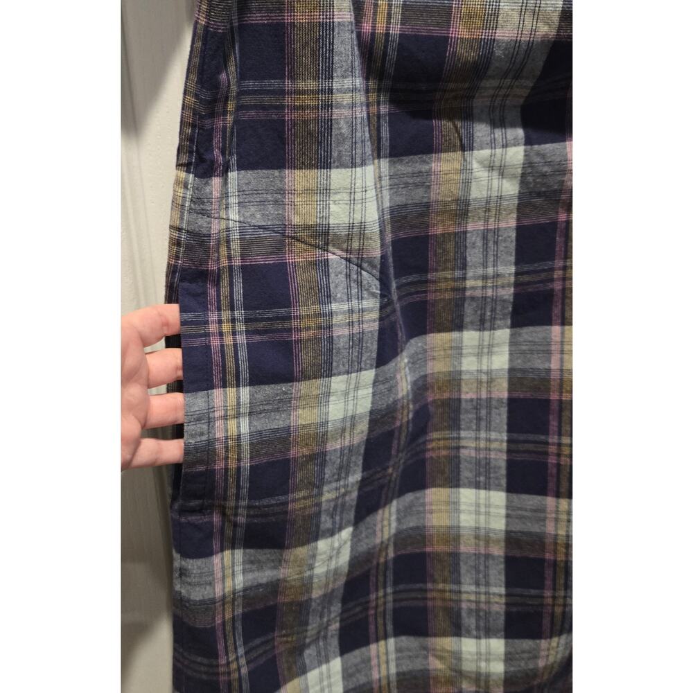 GAP Madras Blue Plaid sz S Dress pockets on off shoulder - Picture 4 of 8